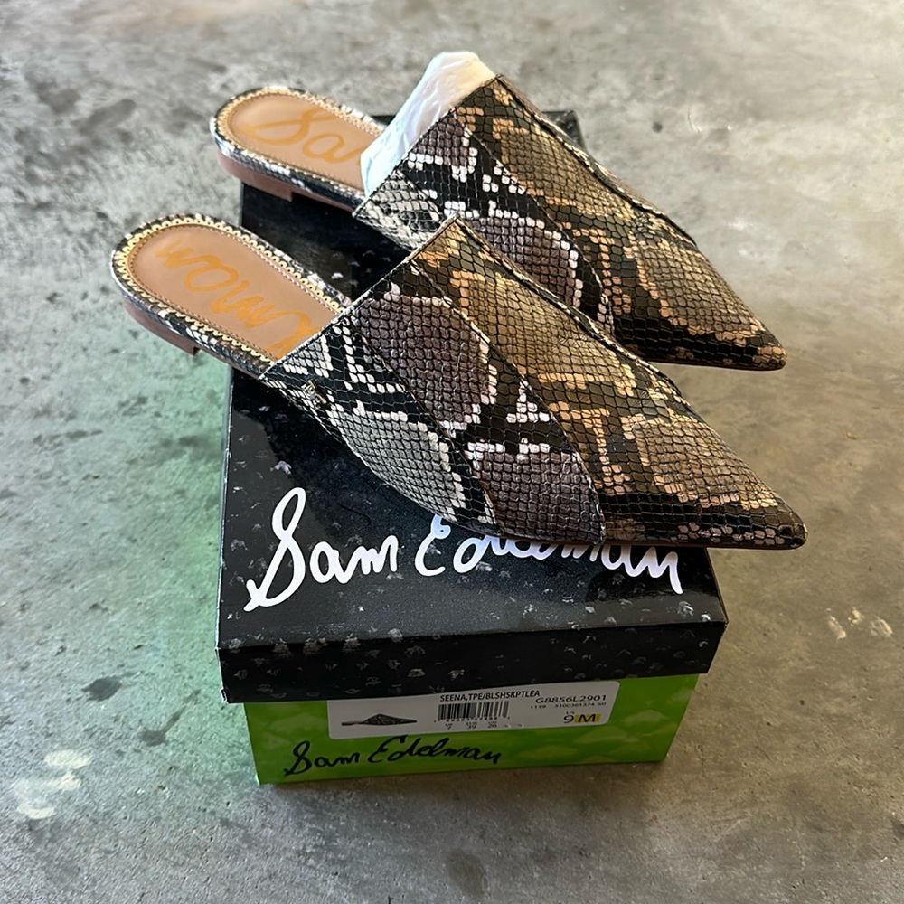 Sam Edelman Snake Skin Slides/Mules